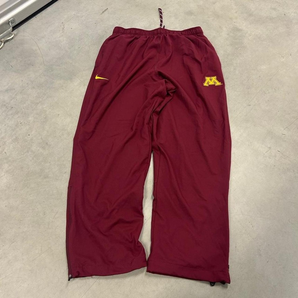 Nike Minnesota Univeristy burgundy track pants with yellow accents
